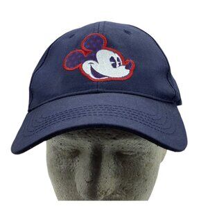 Disney Mickey Mouse Blue Star Navy Blue Adjustable Adult Cap Hat Red Snapback
